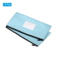 thumbnail image 3 of Unique Bargains Zipper Leatherette Money Deposit Bags with Clear Window, Sky Blue, 3 Pack, 3 of 6