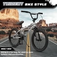 thumbnail image 3 of cubsala 20 Inch BMX Race Bike Trident Bicycles Beginner-Level to Advanced Riders with 2 Pegs Trick Cycling and Professional Riding, Gray, 3 of 7