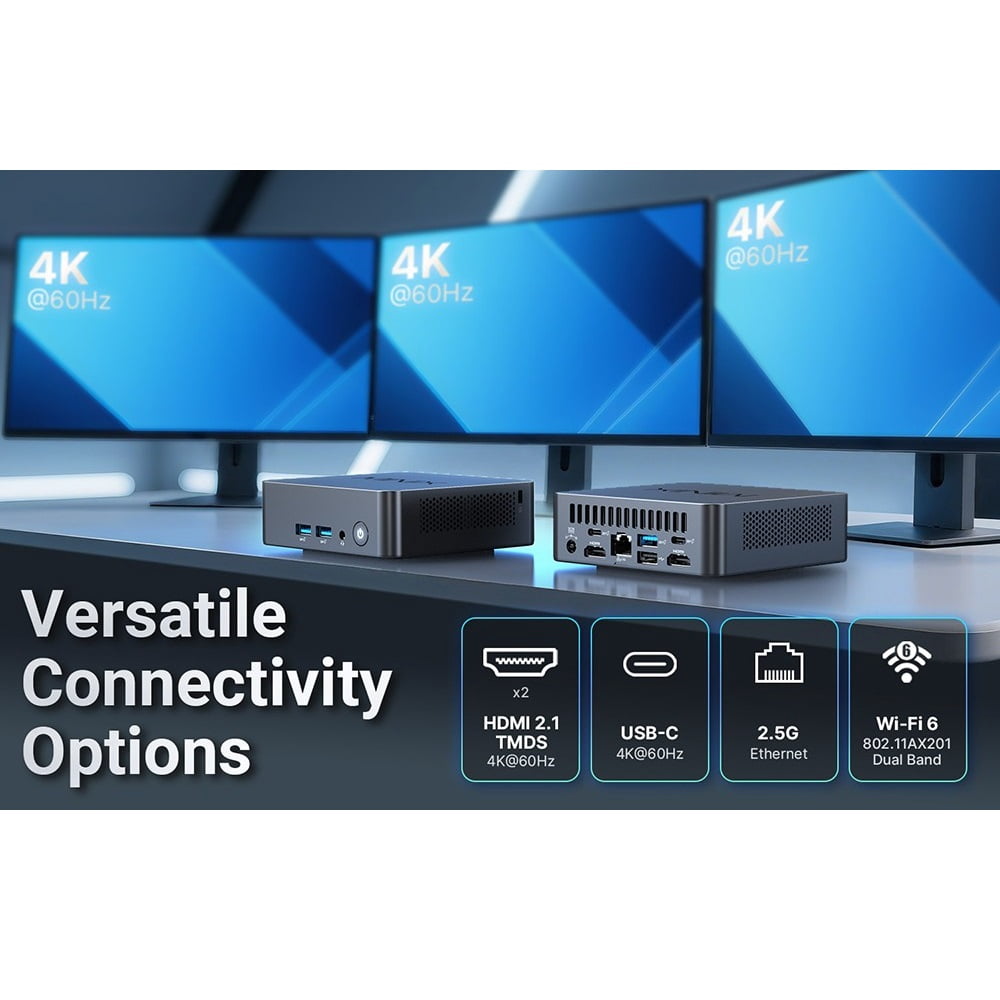 Mini PC – Intel® N150 and Core™ 3 Processor Options, 16GB DDR5 Memory, 512GB SSD, Wi-Fi 6, 4K@60Hz Display, Dual LAN & Bluetooth MINIX NUC 150