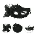 thumbnail image 3 of Unique Bargains Halloween Christmas 1 Pc 3D Butterfly Half Face Party Mask for Masquerade Party Black, 3 of 5