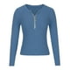 thumbnail image 4 of Moda de mujer Otoño e Invierno Casual Cremallera Cuello redondo Manga larga Color sólido Suéter Tops Blusa Pompotops  hdfakjf10718, 4 of 8