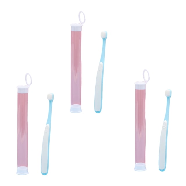 fastboy 3piece Cat Toothbrush With Mini Head Effective Plaque Removal Miniature Brush Head Suitable light blue