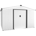 thumbnail image 2 of SOLAURA 8'x6' Outdoor Metal Storage Shed Garden Tool Shed with Sliding Door - White, 2 of 8