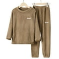 thumbnail image 4 of Hessimy Unisex Infant Toddler Spring Summer Soft Fabric 2Pcs Soft Long Sleeve Comfortable Sleepwear Pajamas, Unisex Comfort Pjs(Coffee,3-4 Years), 4 of 7