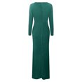 thumbnail image 5 of Prolriy Cocktail Dress Prom Dresses Women's Sequin Long Sleeve V Neck Long Nightclub Slim Sling Dress with Slit Wedding Guest Dresses for Women 2025 Womens Dresses Green XL, 5 of 6