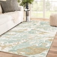 thumbnail image 1 of DEXDE 5x7 Area Rug for Living Room Bedroom, Washable Modern Abstract Non Slip Large Soft Rugs Low Pile Floor Carpet for Dining Room Bedroom Kitchen Office Nursery Playroom, Green, 1 of 8