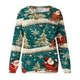 thumbnail image 4 of SwiftWear Long Sleeve Xmas Sweatshirts Women Crewneck Pullover Top Cute Christmas Tree Santa Claus Print Shirts Holiday Party XL, 4 of 4