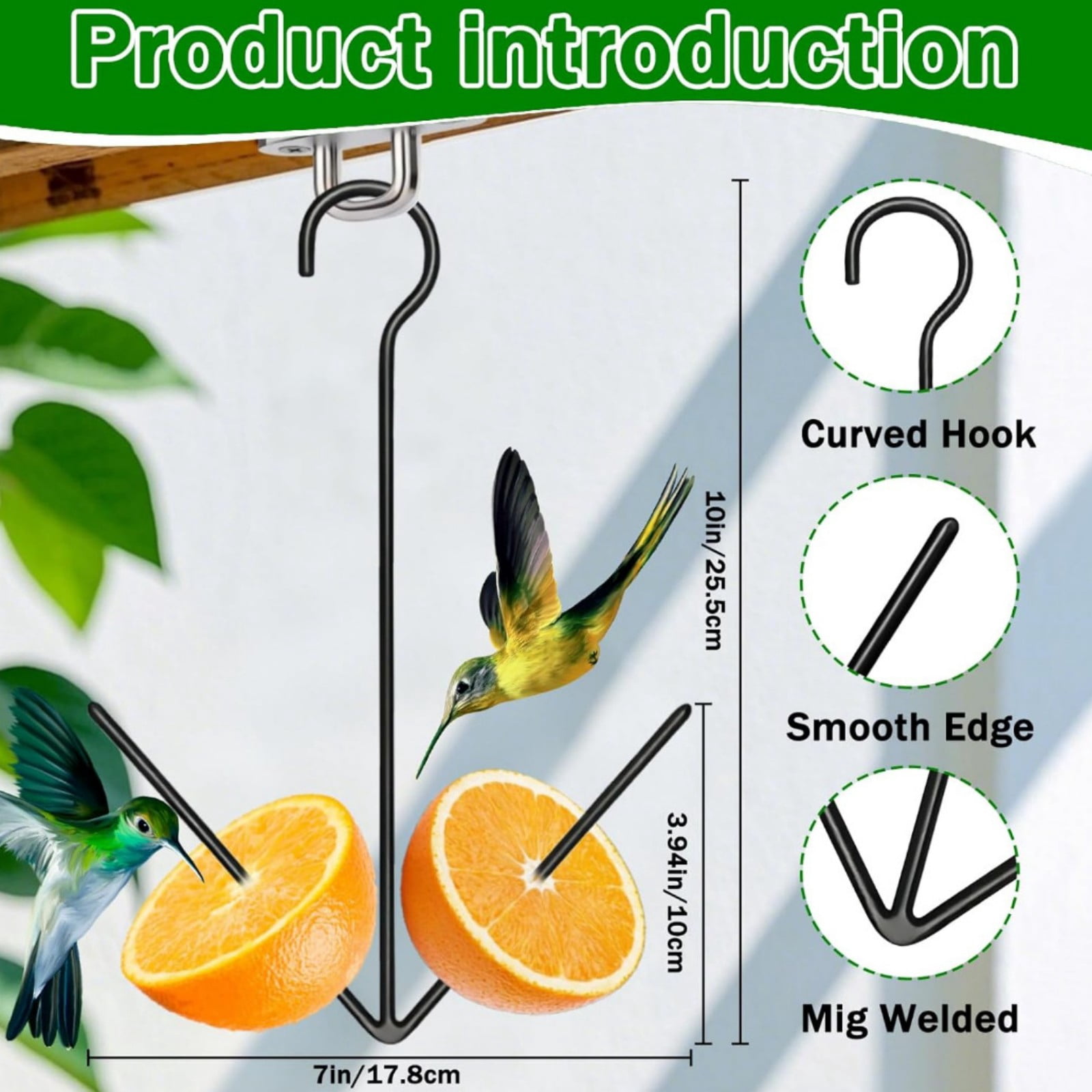 Hanging Fruit Bird Feeder with Sturdy Metal Hook Bird Feeder for Garden Patio Yard Outdoor Decor
