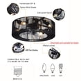 thumbnail image 3 of Miumaeov Ceiling Fan Light Flush Mount Industrial Cage Ceiling Fan with Remote Control Whisper Quiet Motor for Bedroom and Dining E26 Bulb Compatible, 3 of 12