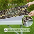 thumbnail image 5 of Tablecloth Paisley Vintage Bohemian Pattern Waterproof Squre Cover with Elastic Edges and Backing for Elegant Dining, 5 of 5