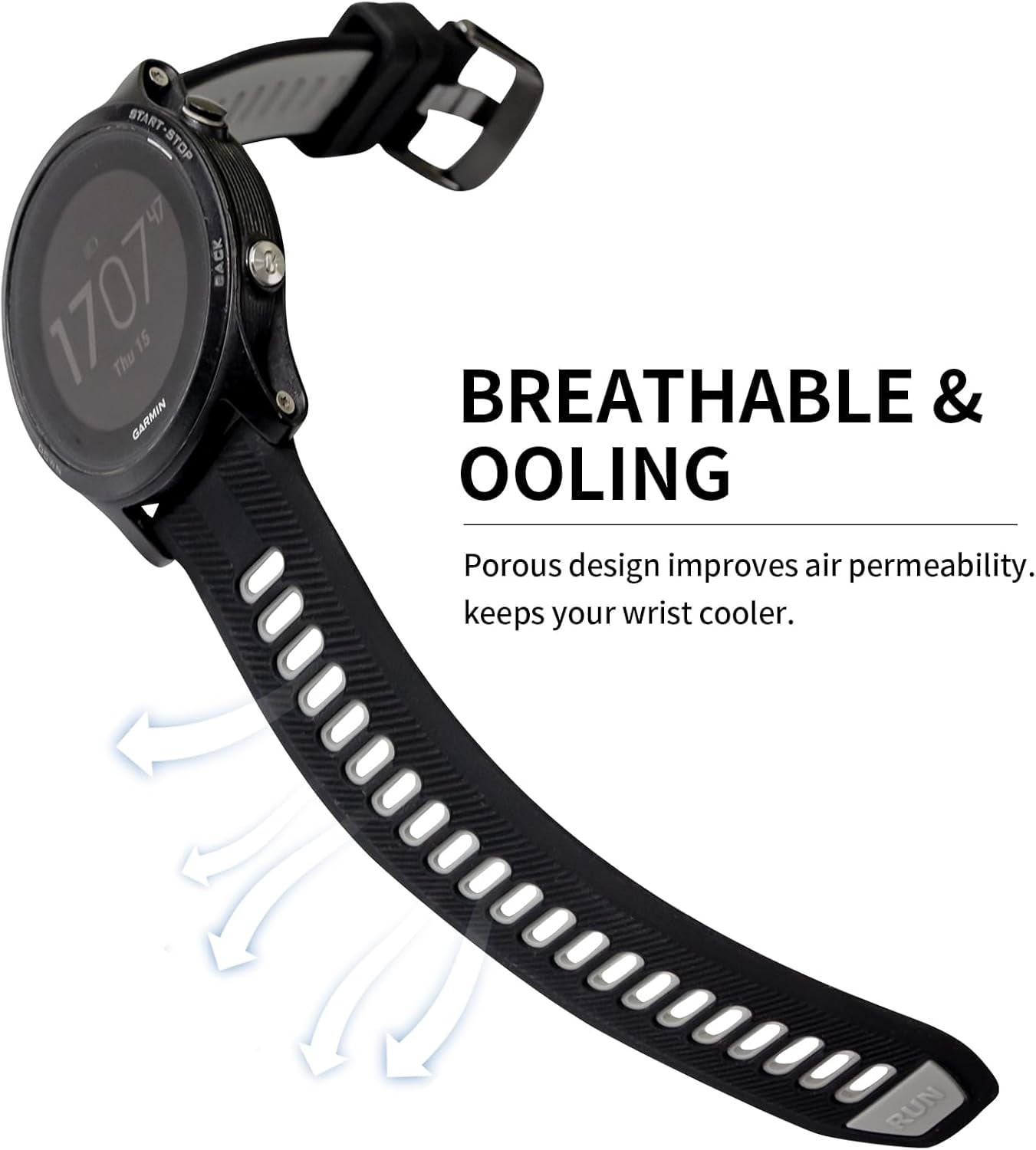 CRKMGS-Compatible with Garmin Forerunner 945/ Forerunner 935 Watch Bands, Soft Silicone Sports Garmin 935/Fenix 5/Fenix 5 Plus Watch Band Replacement for Garmin Forerunner 945 Smartwatch