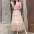 thumbnail image 3 of Irregular Mesh Half Length Skirt Women's Spring And Summer Multilayer Cake Skirt Poached Long Skirt Long Skirts for Women Summer Cute Skirts for Teen Girls Formal Skirt Bandage Skirt Rainbow Skirt, 3 of 4