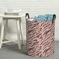 thumbnail image 3 of DouZhe Waterproof Collapsible Large Laundry Baskets, Fashion Leopard Print Pastels Prints Circular Hamper with Handles, 3 of 7