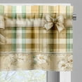 thumbnail image 4 of Ambesonne Farmhouse Valance & Curtain 3 Pcs Set, Tartan Nostalgia Flowers, 55"x24", Ecru Seafoam Eggshell, 4 of 7