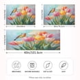 thumbnail image 4 of Haosy Satin Pillowcase for Hair and Skin Standard Cooling Silk Pillow Case with Envelope Closure Watercolor Bird Tulip 20"x26", 4 of 9