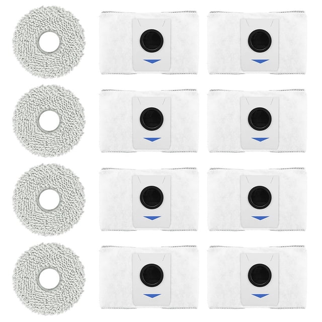 For For For Deebot T20 For omni/X1 For omni 8 Dust Bags 4 Wiping Cloth