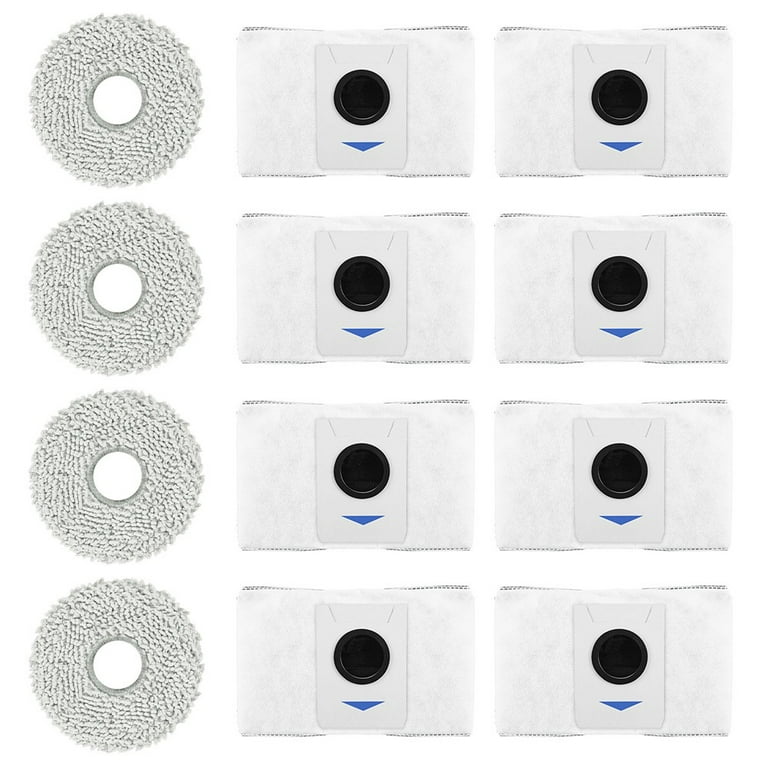 For Ecovacs For Deebot T20 Omni/X1 Omni 8 Dust Bags 4 Wiping Cloth 