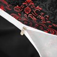 thumbnail image 3 of Manfei Bohemian Damask Duvet Cover King, Black Red Comforter Cover King, Victorian Flower Bed Cover, Breathable Bedroom Decoration, Zipper Closure and Reversible 3pcs, 3 of 6