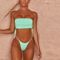 thumbnail image 3 of VerPetridure Bandeau Bikini Set for Women Full Coverage Women Swimwear Tube Solid Bandage Two Piece Swimsuit Bikini Swimming Beachwear, 3 of 6