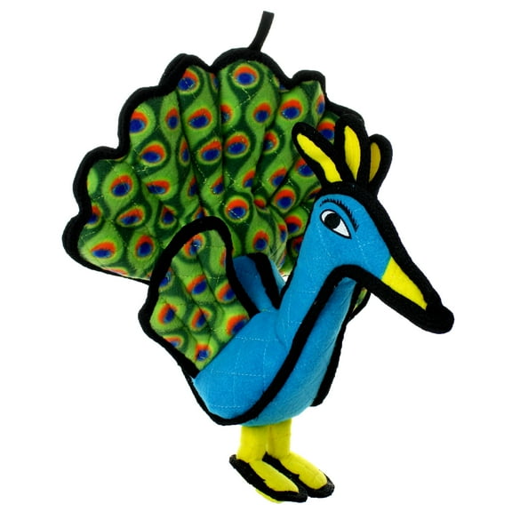 Tuffy Zoo Peacock Durable Plush Squeaky Dog Toy