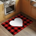 thumbnail image 3 of Valentine's Day Washable Area Rug 2 x 3 ft Red and Black Buffalo Check with Heart , Soft Non Slip Rugs Stain Repellent Indoor Felt Carpet for Living Dining Room Bedroom Home Office, 3 of 9
