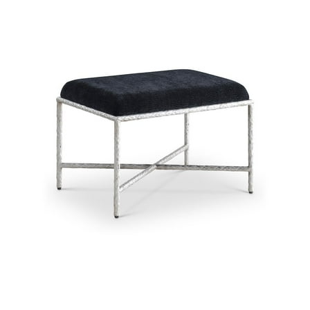 Meridian Furniture Valley Black Chenille Fabric Bench