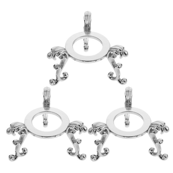 LOLIPPYY 3Pcs Metal Crystal Ball Display Stand Silver Desktop Globe Holder for Elegant Collections
