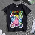 thumbnail image 2 of Camiseta con estampado de Super Mario Princess Peach Yoshi para niños, cuello redondo, algodón básico, manga corta, bonito y divertido vestido familiar, regalo zhangmengya LED, 2 of 2