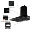 thumbnail image 3 of 24 Inch Wall Mount Range Hood 450CFM Stainless Steel Kitchen Vent - 3 Speed, LED Light, Ducted/Ductless Convertible, Matte Black, 55dB Quiet, 120V (Chimney Covers Included)‌, 3 of 14