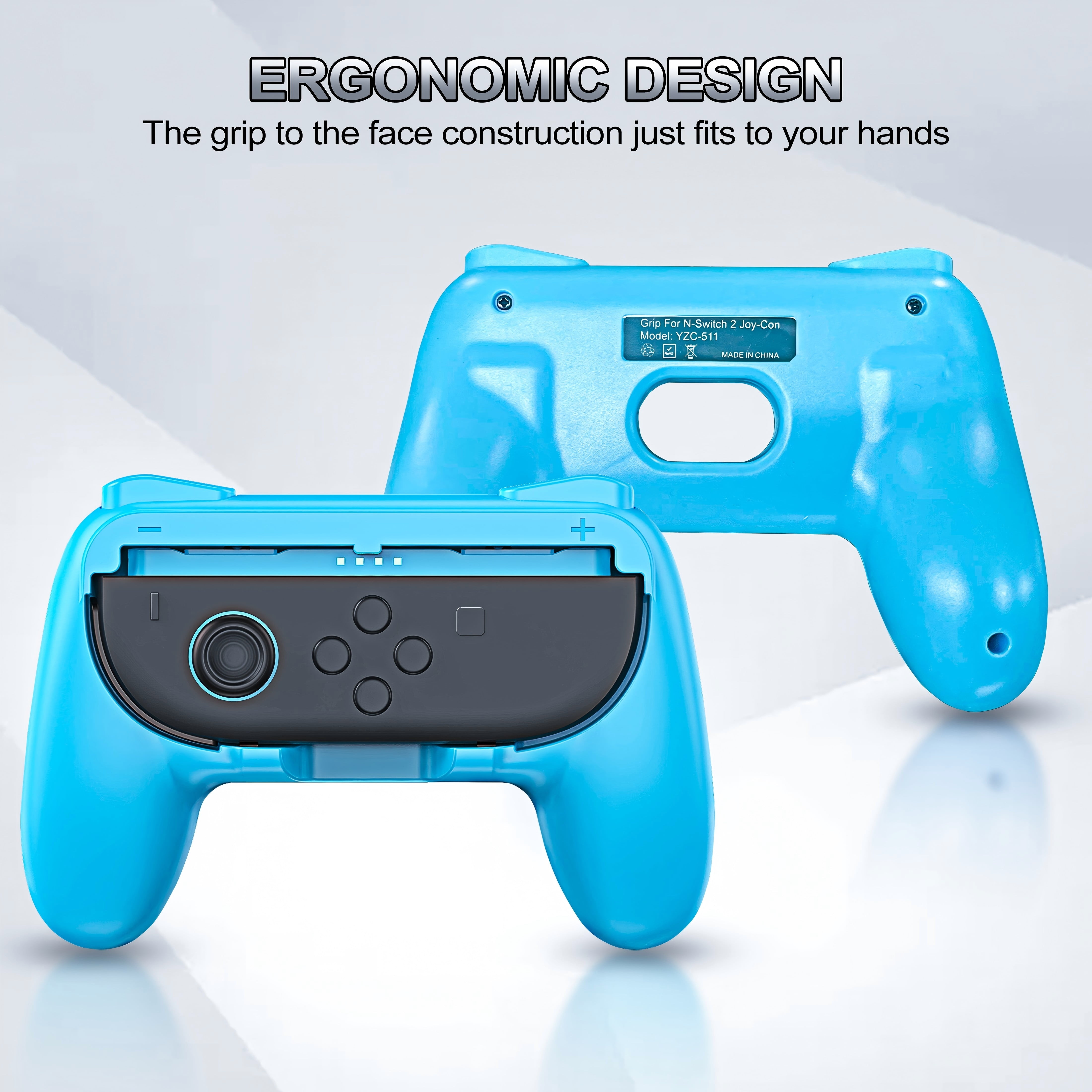 YUOY Joy-Con Grip (2 Pack) & Steering Wheel (2 Pack) for Nintendo