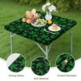thumbnail image 3 of Squre Tablecloth Fitted Elastic Table Cover with Vibrant Tie Dye Weed and Trippy Cannabis Leaf Prints, Waterproof Vinyl with Backing, Perfect for Indoor and Outdoor Dining, 3 of 4