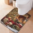 thumbnail image 6 of 2 Piece Bath Mat Set with U-Shaped Toilet Mat and Rectangle Bath Rugs Non Slip Machine Washable Bathroom Mats Christmas Tree and Pile Of Gifts, 6 of 7