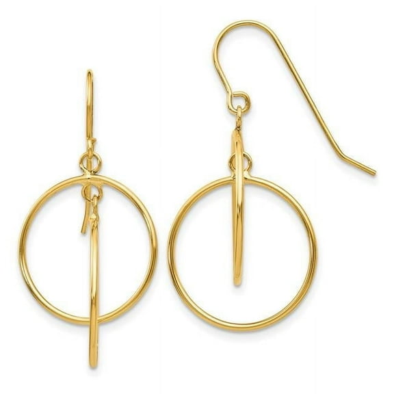 Primal Gold 14 Karat Yellow Gold Circles Dangle Earrings