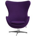 thumbnail image 4 of Black Leather Egg Chair with Tilt-Lock Mechanism, 4 of 4
