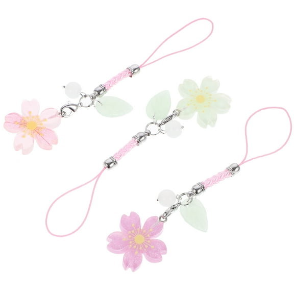 HAMPPLIES 3Pcs Phone Charm Flower Resin Assorted Color for Family Members and Friends