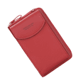 thumbnail image 2 of Cartera de cuero Bolso de hombro de cuero de PU Monedero Bolso bandolera Cartera Bolsa de almacenamiento de tarjetas de dinero, Rojo Yuarrent AP001028-07, 2 of 7