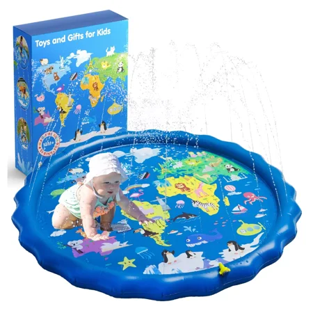 Sprinkler Splash Pad for Toddlers 1-3, 59 In., Water Toys for Baby, Dogs, Kids