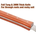 thumbnail image 4 of HAUSHOF Hori Hori Garden Knife 7”Stainless Steel Serrated Blade with Cutting Edge, Gardening Tool with Leather Sheath for Weeding, Planting, Digging, Wood Handle with Hanging Hole, 4 of 8