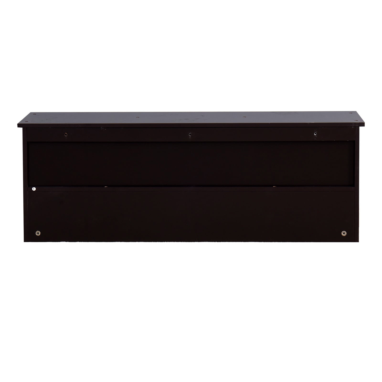 Hommoo Wall-Mounted Storage Cabinet, Hanging Entryway Shelf Coat Rack, 3 Open Shelves& 4 Dual Hooks, Espresso