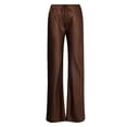 thumbnail image 4 of Levmjia Women's Satin Wide Leg Pants High Waisted Lounge Pants with Pockets Adjustable Drawstring Casual Trousers for Evening, 4 of 8