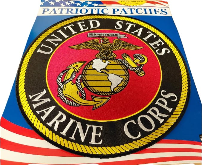 U.S.M.C. Logo Patch Red Black & Yellow 12"