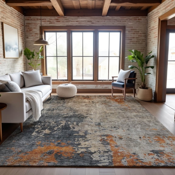 Addison Rugs Mayfield Premium Machine Washable Transitional Abstract Khaki Rectangle Rug, 10' x 14'