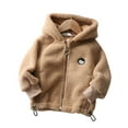 thumbnail image 2 of Esaierr Kids Baby Boys Girls Fleece Jacket Outwear Autumn Winter Hooded Warm Outwear Pockets Zip Soft Cozy Toddler Plush Thick Jacket Coats,Size 1-12T, 2 of 6