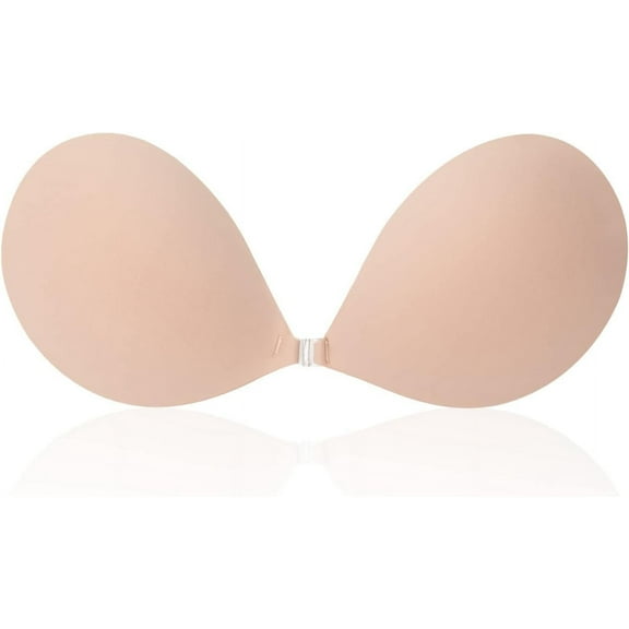 Strapless Sticky Bra Invisible Sticky Boobs Silicone Adhesive Bra Backless Pushup Lift Bra Beige-ABeige