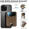 thumbnail image 2 of Compatible with Magsafe 2 in 1 Detachable for iPhone 15 Wallet Case with Card Holder Women Men, Magnetic PU Leather RFID Blocking Flip Kickstand Credit Slots,for iPhone 15, Coffee, 2 of 11