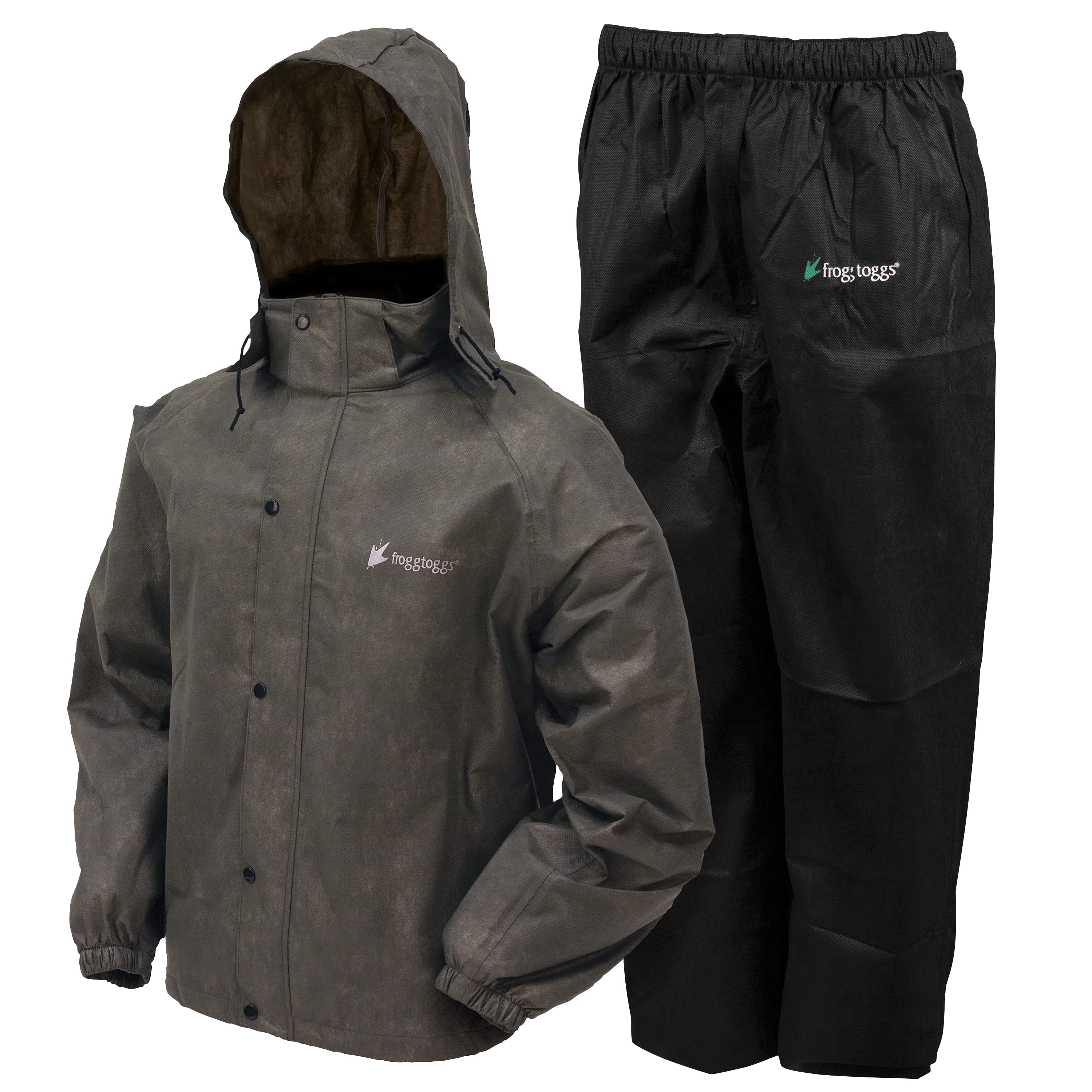 Pro Lite Rain Suit with Pockets Frogg Toggs M/L Carbon Black XL/XXL 