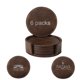 thumbnail image 1 of Juego de 6 Posavasos de Cuero Personalizados para Bebidas con Soporte ,Marrón Oscuro, 1 of 8