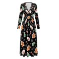 thumbnail image 4 of Tutolipy Christmas Dresses for Women Snowman Snowflake Printed A Line Dress Flowy Casual Midi Dress Ruffle Fall Winter Dresses with Pockets, M, 4 of 6