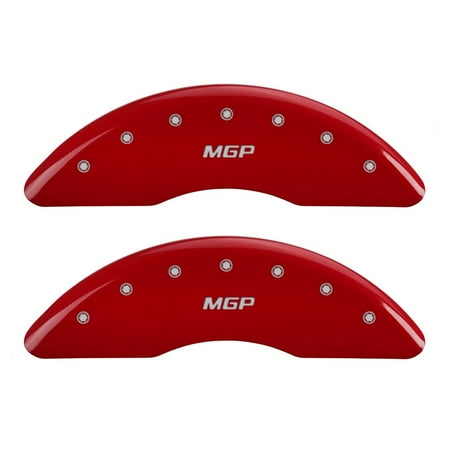 MGP Caliper Covers 14011SMGPRD Red Powder Coat Finish Front and