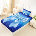 thumbnail image 4 of Erosebridal Girls Princess Ribbon Bow Twin Sheet Sets 3pcs,Teens Gradient Bling Glitter Print Bedding,Ultra Soft Home Decor, 4 of 5